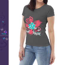 Charger l'image dans la galerie, T-shirt moulant pour femme Motif 'Cinétique de la Rosée vivifiée'