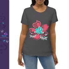 Charger l'image dans la galerie, T-shirt moulant pour femme Motif 'Cinétique de la Rosée vivifiée'